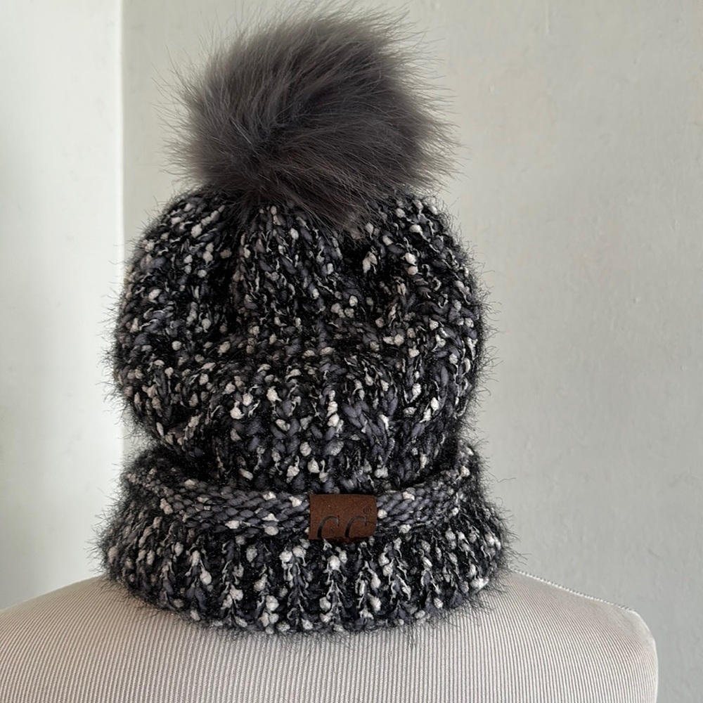 C.C - Knitted Hat with Pom (NWOT)